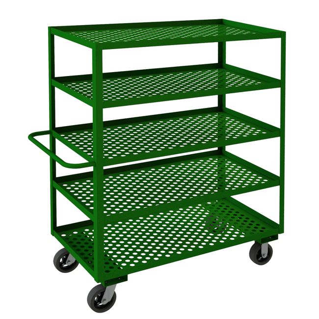 DURHAM MFG GC-2448-5-6MR-83T Garden Cart, 5 Perforated Shelves
