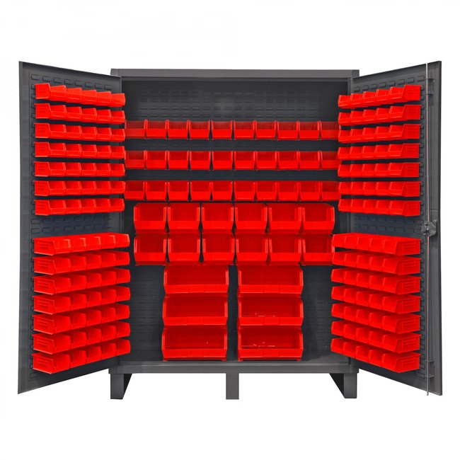DURHAM MFG HDC60-198-1795 Cabinet, 198 Red Bins
