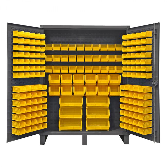 DURHAM MFG HDC60-198-95 Cabinet, 198 Yellow Bins