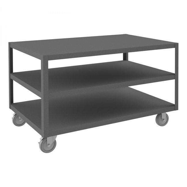 DURHAM MFG HMT-3048-3-95 High Deck Mobile Table, 3 Shelves