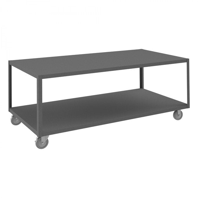 DURHAM MFG HMT-3672-2-95 High Deck Mobile Table, 2 Shelves