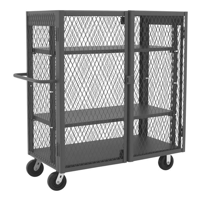 DURHAM MFG HTL-2448-DD-2AS-95 Security Mesh Truck, 3 Shelves, 24 x 48