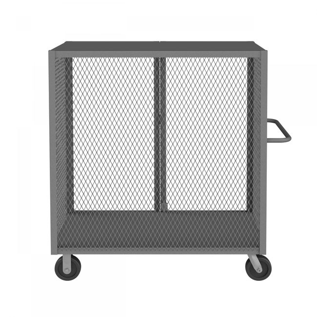 DURHAM MFG HTL-2448-DD-95 Cage Truck, Low Deck And Pad Lock