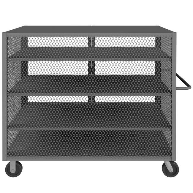 DURHAM MFG HTL-3660-DD-3AS-95 Security Mesh Truck, 4 Shelves, 36 x 60
