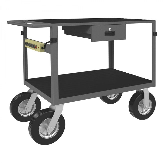 DURHAM MFG IC24361DRPS10SPN95 Instrument Cart, 2 Flush Shelves