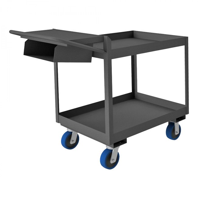 DURHAM MFG OPCP3FS-2436-2-6PU-95 Order Picking Cart, Storage Pocket