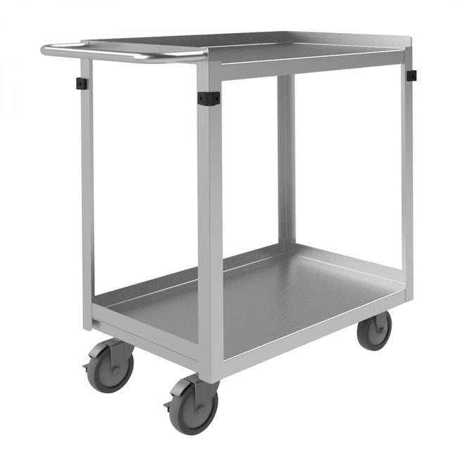 DURHAM MFG SRSC1618302FLD5PU Stainless Steel Stock Cart, 2 Shelves