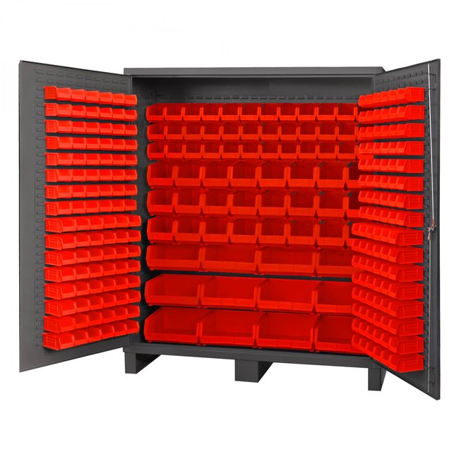 DURHAM MFG SSC-722484-BDLP-264-1795 Cabinet, 264 Red Bins