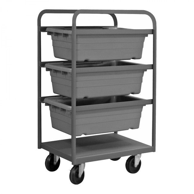 DURHAM MFG TBR-183042-3-5PO-95 Tub Rack, 3 Gray Bins, Bottom Shelf