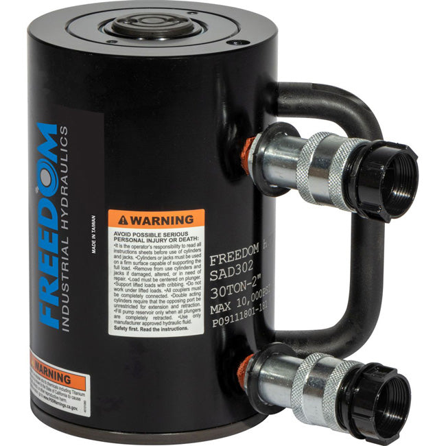 Freedom Hydraulics 30 Ton Aluminum Double Acting Cylinder, 2 In Stroke