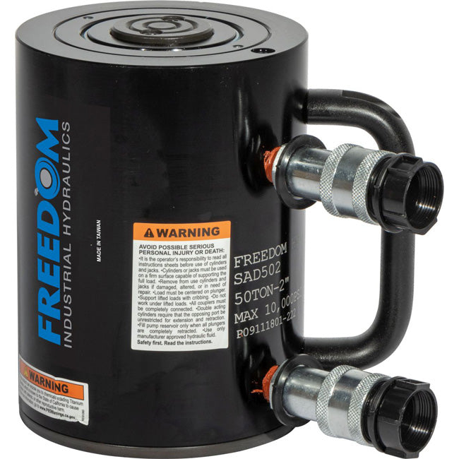 Freedom Hydraulics 50 Ton Aluminum Double Acting Cylinder, 2 In Stroke