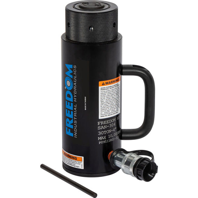 Freedom Hydraulics 30 Ton Aluminum Locknut Cylinder, 4 In Stroke