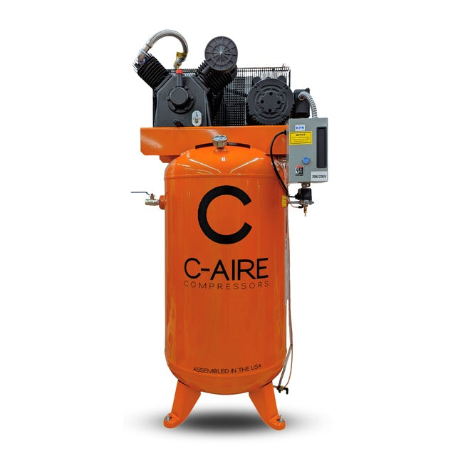 C-Aire 5 HP 80 Gallon Simplex Air Compressor PN K050V080 | K050H080 