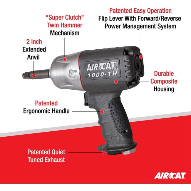 AIRCAT 1000 Th 2 1 2 Composite Impact Wrench With 2 Extended Anvil