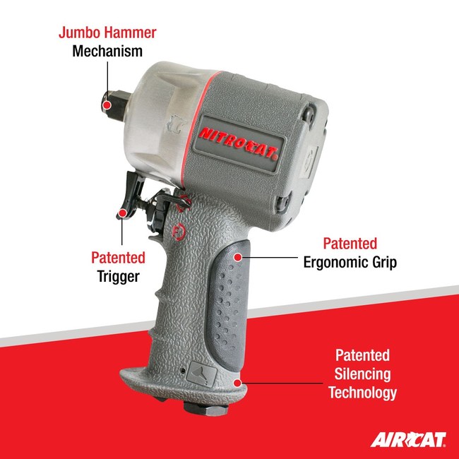 AIRCAT 1076 Xl 3 8 Nitrocat Composite Compact Impact Wrench