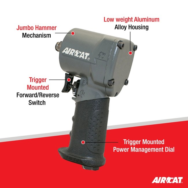 AIRCAT 1077 Th 3 8 Stubby Impact Wrench