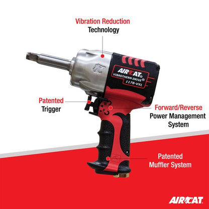 AIRCAT 1178 Vxl 2 1 2 Vibrotherm Drive Composite Impact Wrench With 2 Extended Anvil