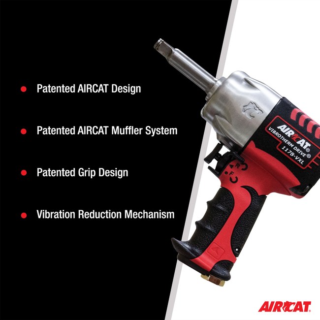 AIRCAT 1178 Vxl 2 1 2 Vibrotherm Drive Composite Impact Wrench With 2 Extended Anvil