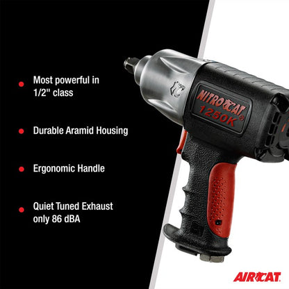 AIRCAT 1250 K 1 2 Nitrocat Composite Twin Clutch Impact Wrench