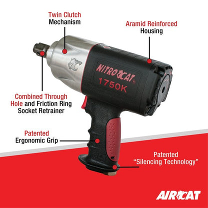 AIRCAT 1750 K 3 4 Nitrocat Composite Twin Clutch Impact Wrench