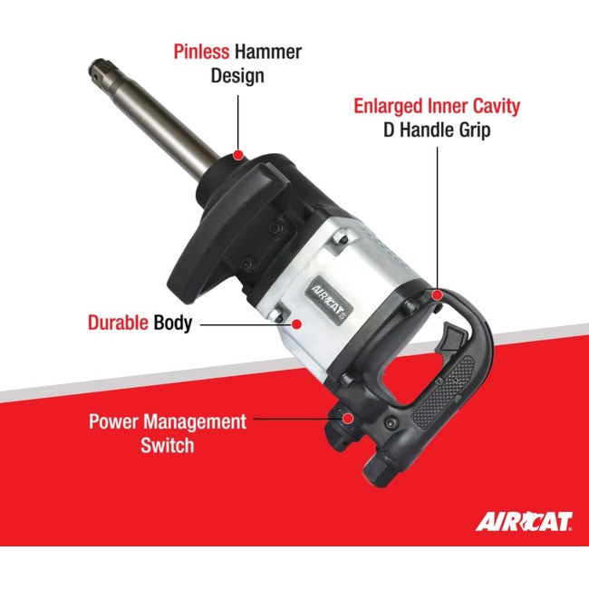 AIRCAT 1992 1 Straight Impact Wrench With 8 Extended Anvil
