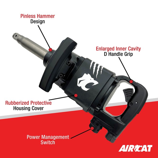 AIRCAT 1992 A 1 Straight Impact Wrench With 7 Extended Anvil