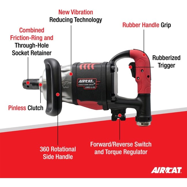 AIRCAT 1993 1 Vxl 1 Vibrotherm Drive Composite Straight Impact Wrench