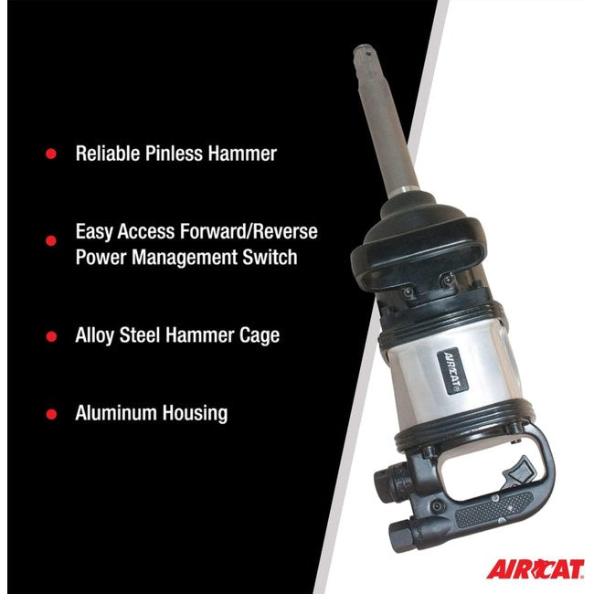 AIRCAT 1994 1 Super Duty Straight Impact Wrench With 8 Extended Anvil