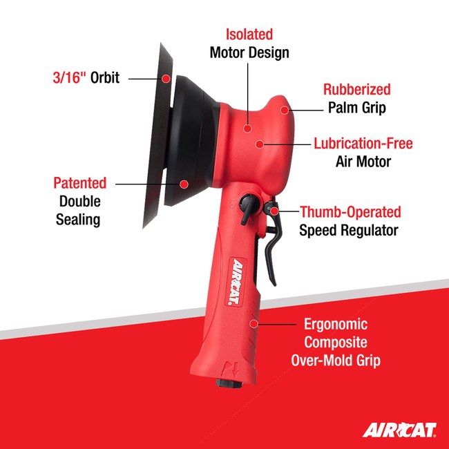 AIRCAT 6310 6 Composite Dual Action Sander Psa