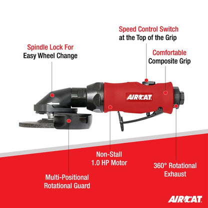 AIRCAT 6340 A 1 0 Hp 4 1 2 Angle Grinder With Spindle Lock