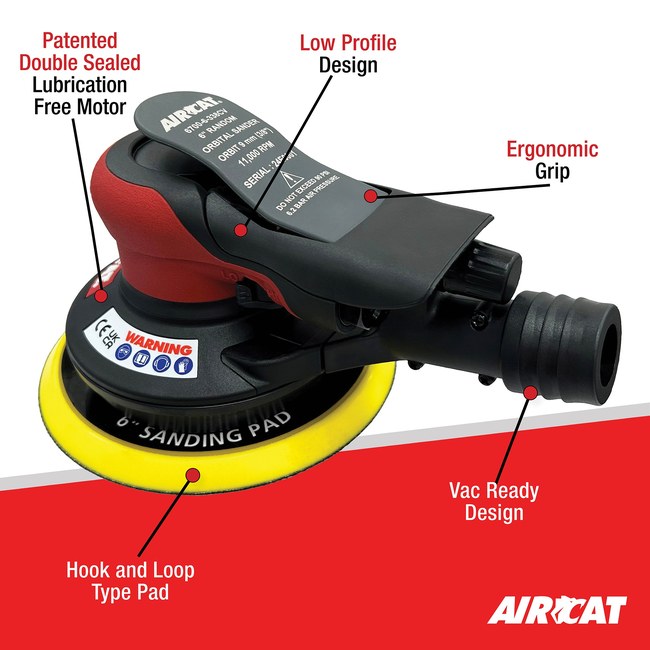 AIRCAT 6700 6 338cv Central Vac Orbital Palm Sander