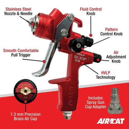 AIRCAT 6900 Hvlp Gravity Feed Spray Gun 1 3 Mm
