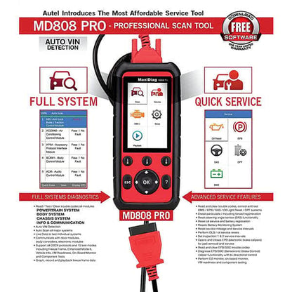 Autel MaxiDiag MD808P Pro All System OBDII Scanner