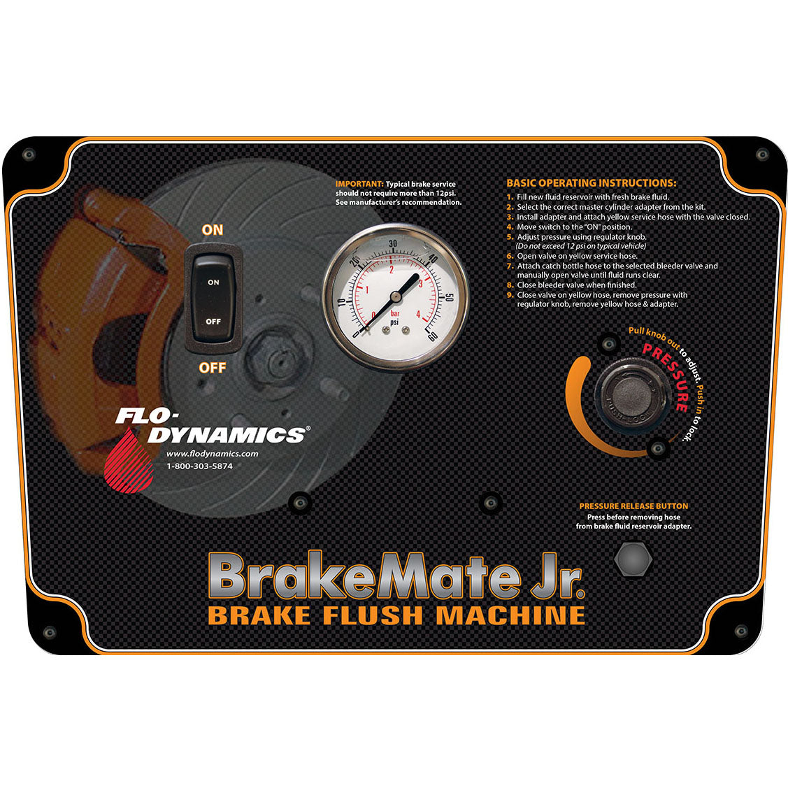 Flo-Dynamics 98003 BRAKEMATE Jr Brake Flushing Machine (No Adapters)