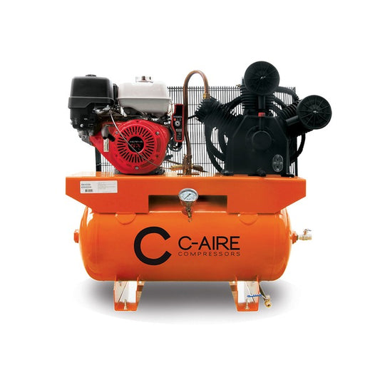 C-Aire 13 HP 30 Gallon Gas Drive Air Compressor PN A130H030-G 