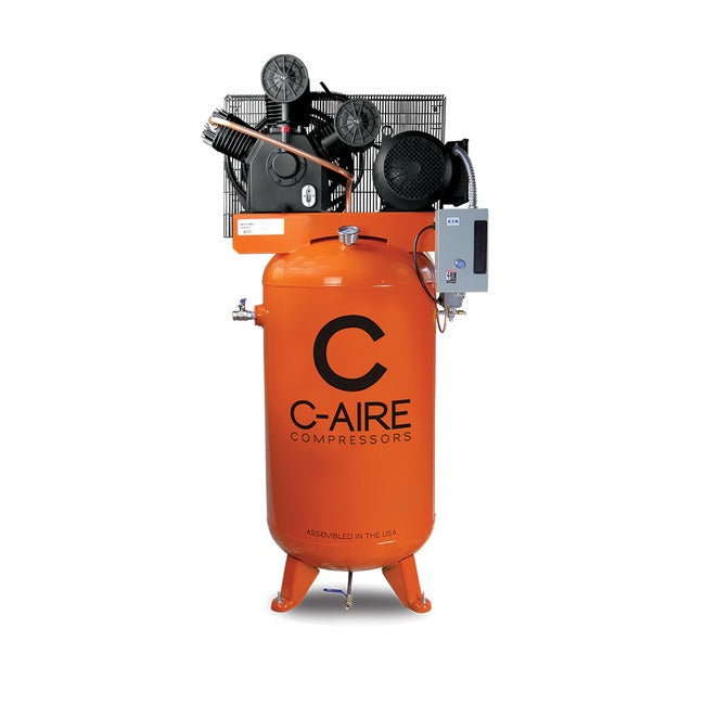 C-Aire 7.5 HP 80 Gallon Simplex Air Compressor PN A075V080 | A075H080 