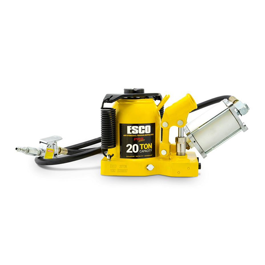 ESCO 10382 Pro Series 20 Ton ''Shorty'' Air Hydraulic Bottle Jack