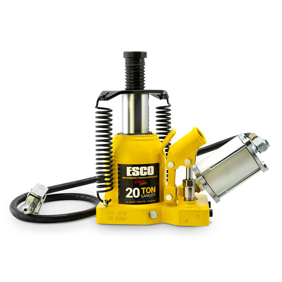 ESCO 10382 Pro Series 20 Ton ''Shorty'' Air Hydraulic Bottle Jack