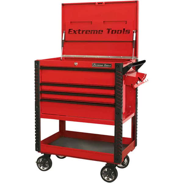 Extreme Tools EX4106TCRDBK Professional EX Series 41 in. 6 Drawer Tool Cart with Bumpers in Red