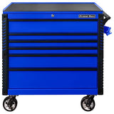 Extreme Tools EX4106TCBLBK Professional EX Series 41" 6 Drawer Tool Cart with Bumpers in Blue
