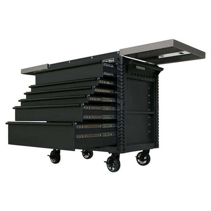 Extreme Tools EX4106TCSMBBK 41 in. 6 Drawer Tool Cart, Stainless Steel Top with Bumpers in Matte Black