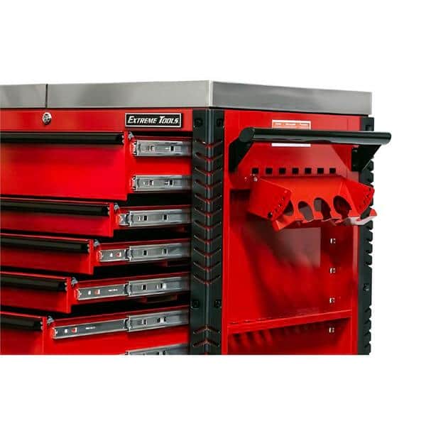 Extreme Tools EX4106TCSRDBK 41 in. 6 Drawer Tool Cart, Stainless Steel Top with Bumpers in Red