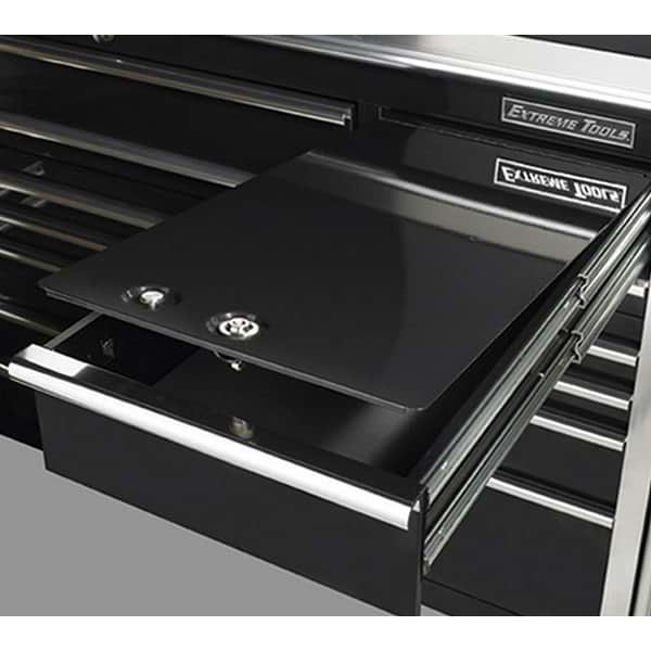 Extreme Tools EX5511RCBK 55 in. 11-Drawer Professional Roller Cabinet w/ Stainless Steel Top - Black