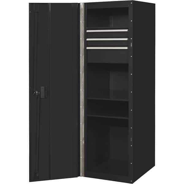 Extreme Tools RX192503SLBK 19x25 in. 3-Drawer and 3 Shelf Side Locker - Black