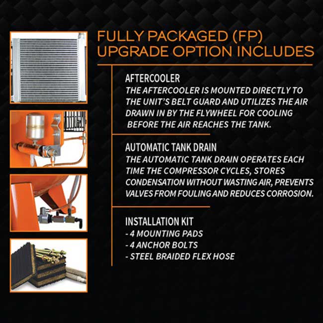 SEO Page Title: C-Aire 10 HP 120 Gallon Simplex Air Compressor PN A100V120 | A100H120 