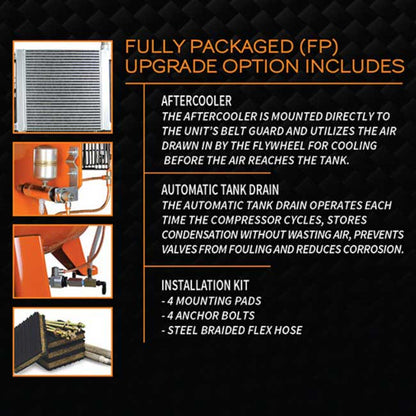 SEO Page Title: C-Aire 10 HP 120 Gallon Simplex Air Compressor PN A100V120 | A100H120 