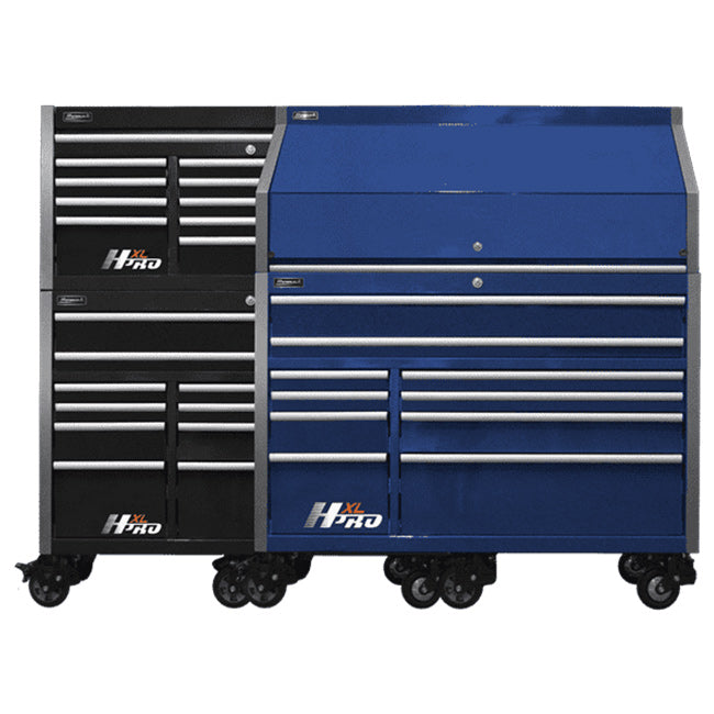 Homak HX04060111 Roller Cabinet with Stainless Steel Worksurface Midnight Black