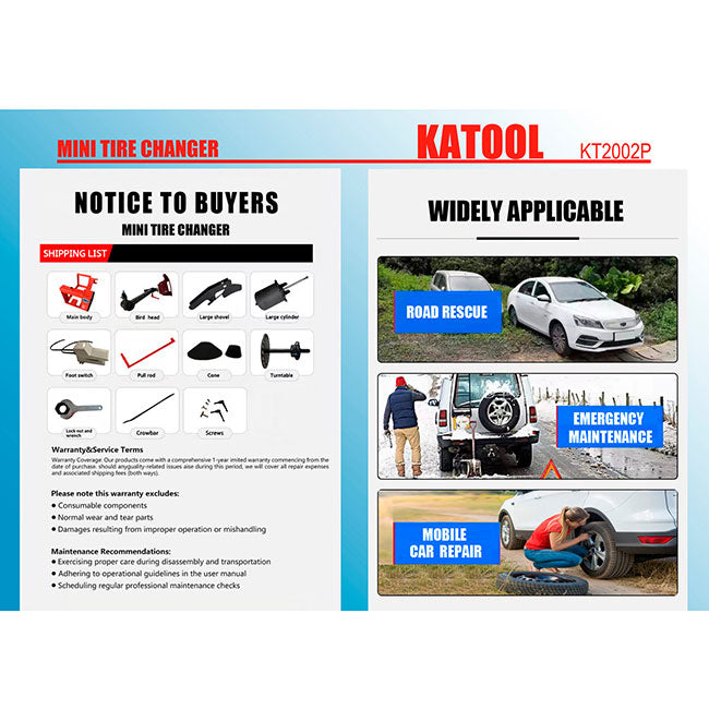 KATOOL KT-2002 Manual Tire Changer