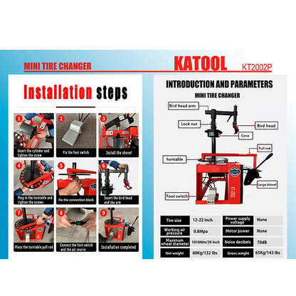 KATOOL KT-2002 Manual Tire Changer