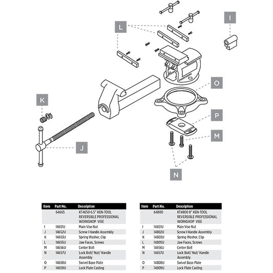 Ken-Tool 14657U Lock Bolt Nut Handle Assembly